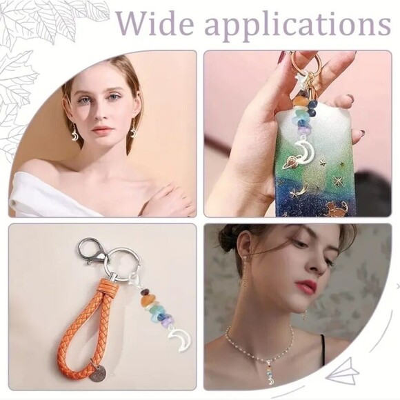 Chakra crystal moon zipper pull diy accessory lobster clasp charm - Picture 3 of 6